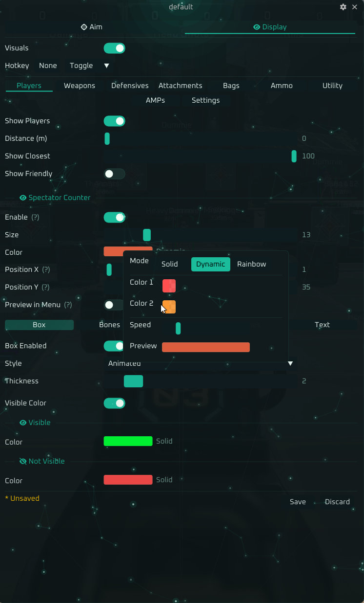 Apex Suite menu — tab 15